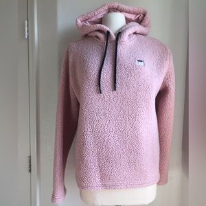 Fila Sherpa Pullover Hoodie Rose Pink Blush Lightweight Warm Comfy Lounge size M